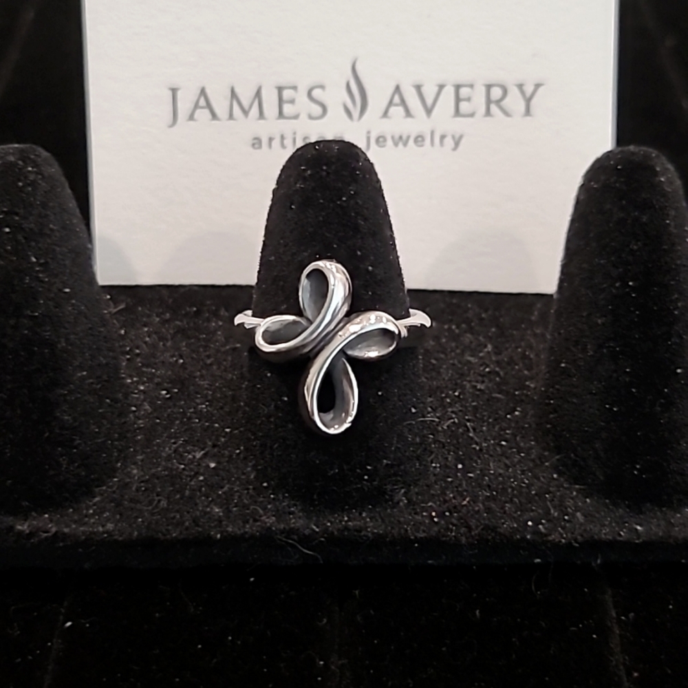 James Avery Sterling Silver Eternal Ribbon Cross Ring Size 6.5